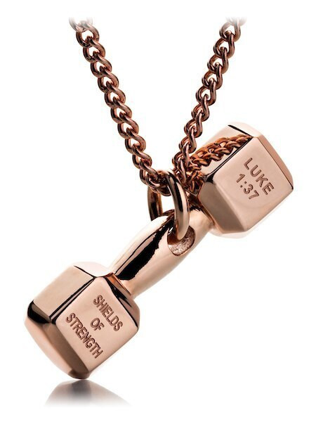 Mini Dumbbell Necklace Rose Gold Luke 1:37 Women's