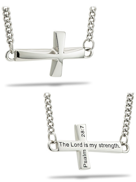1/3 Ct Diamond Sideways Cross Pendant 14k White Gold & 18 Chain 1 1/4 Wide