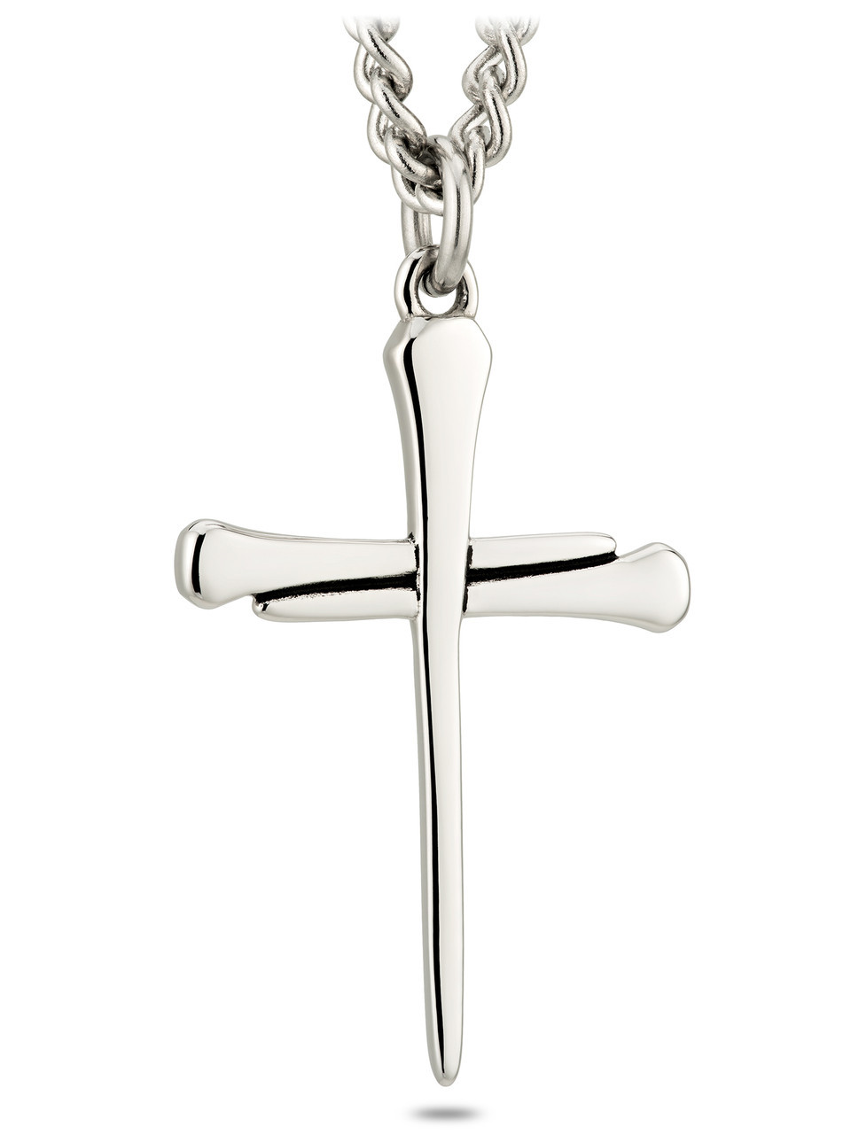 Men's Stainless Horseshoe Nail Cross John 19:30 Necklace