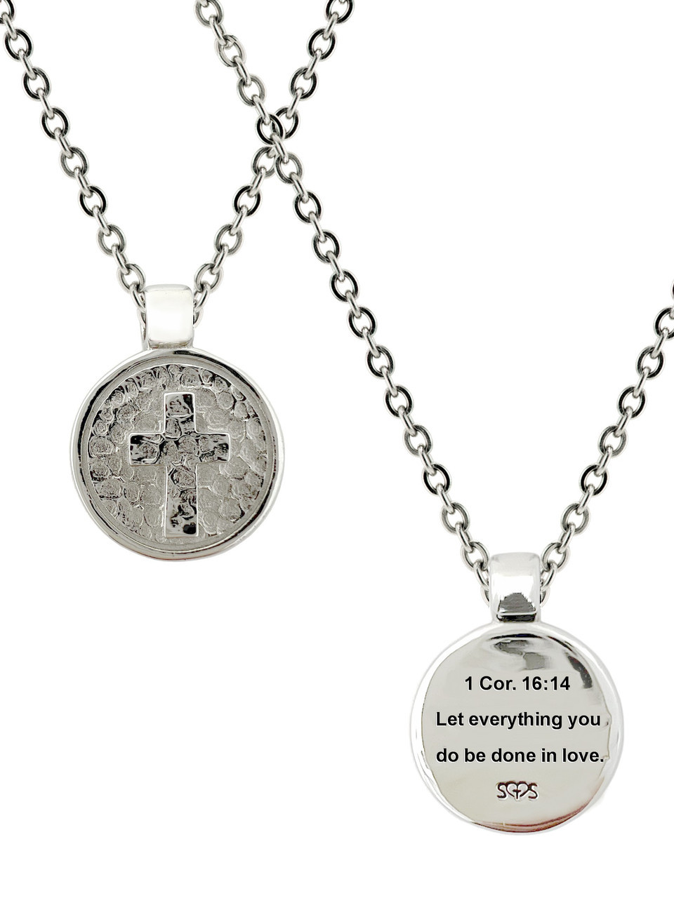 Women's Stainless Steel Circle Cross Necklace Cor 16:14