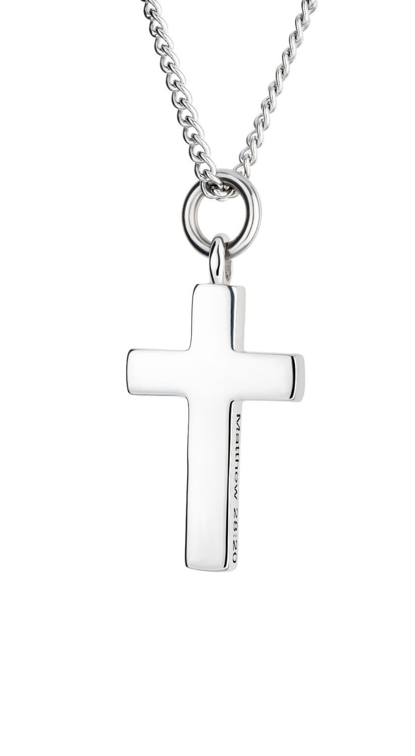 Women's Always Cross Necklace Matthew 28:20 Steel