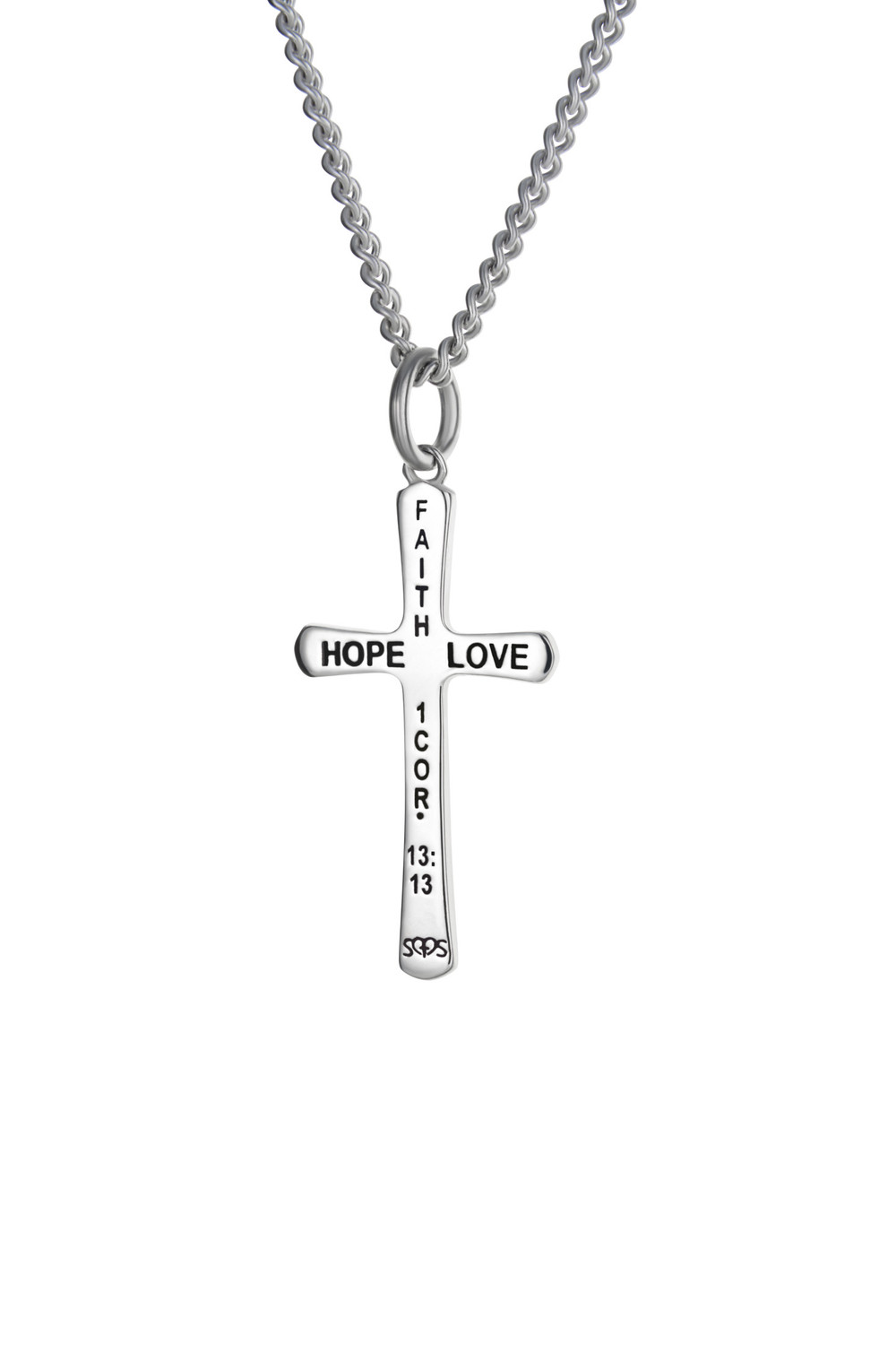 Men's Faith Hope Love Cross Necklace Shields of Strength