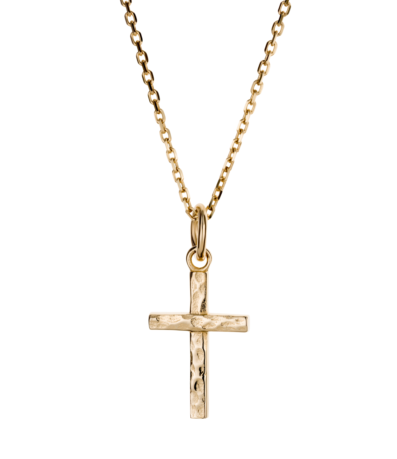 14k Gold Chain Hammered Cross Necklace John 2:25