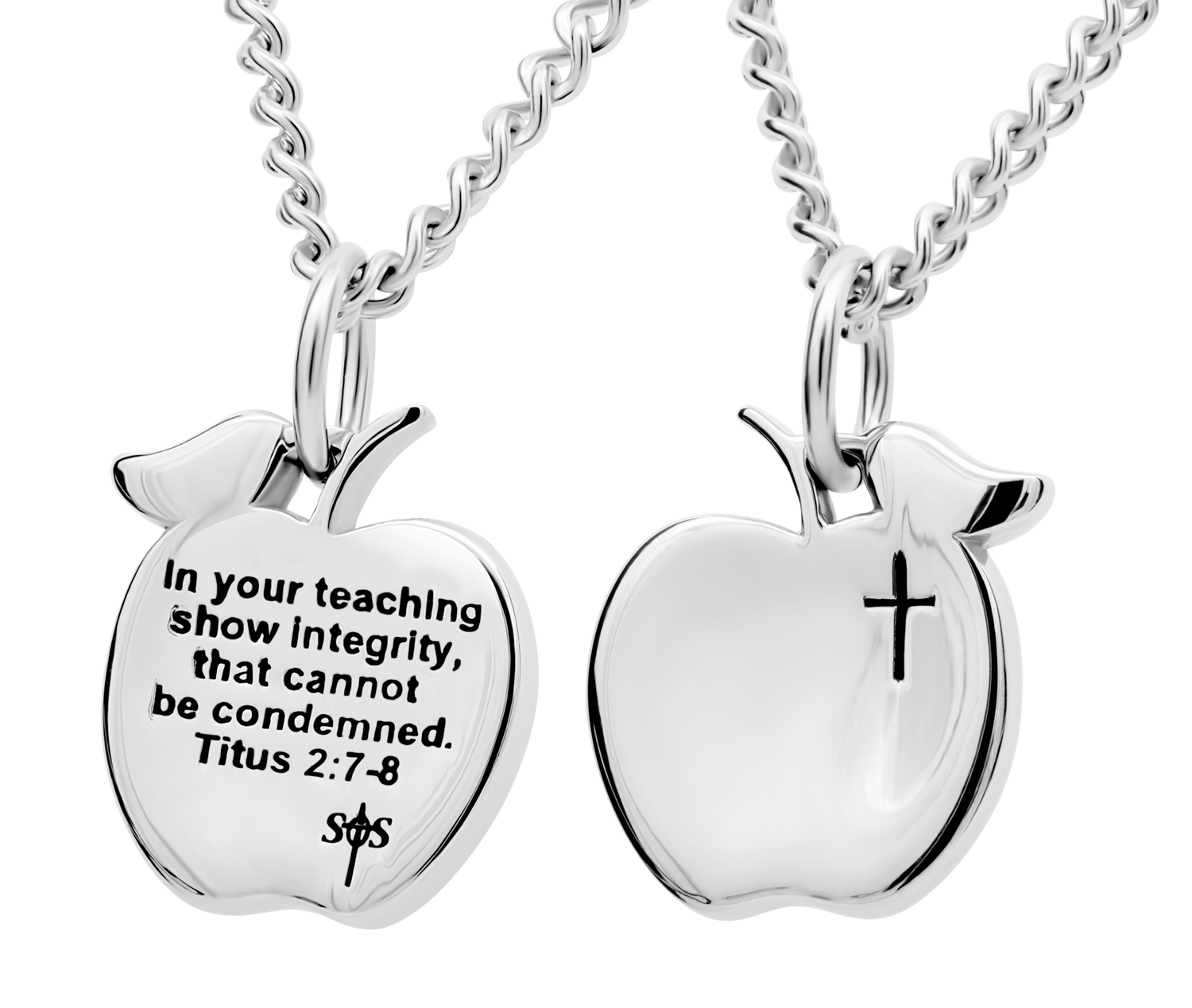 Women's Teacher Apple Cross Necklace | Shields of Strength