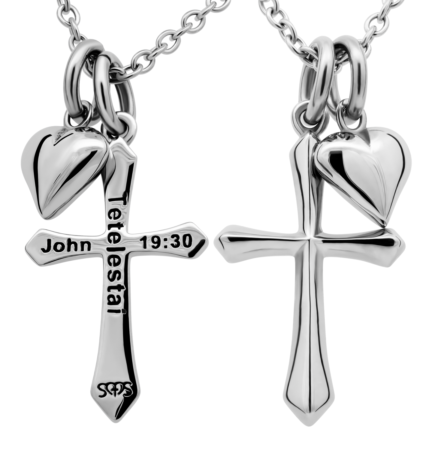 Shields of Strength Women's Scripture Cross Heart Necklace