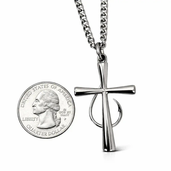 Fishers of Men Bracelet & Fish Hook Cross Necklace - Matthew 4:19