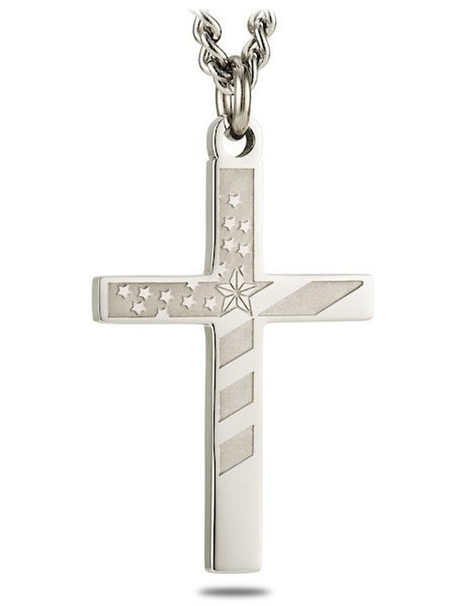 Men's American Flag Cross Necklace | Proverbs 30:5