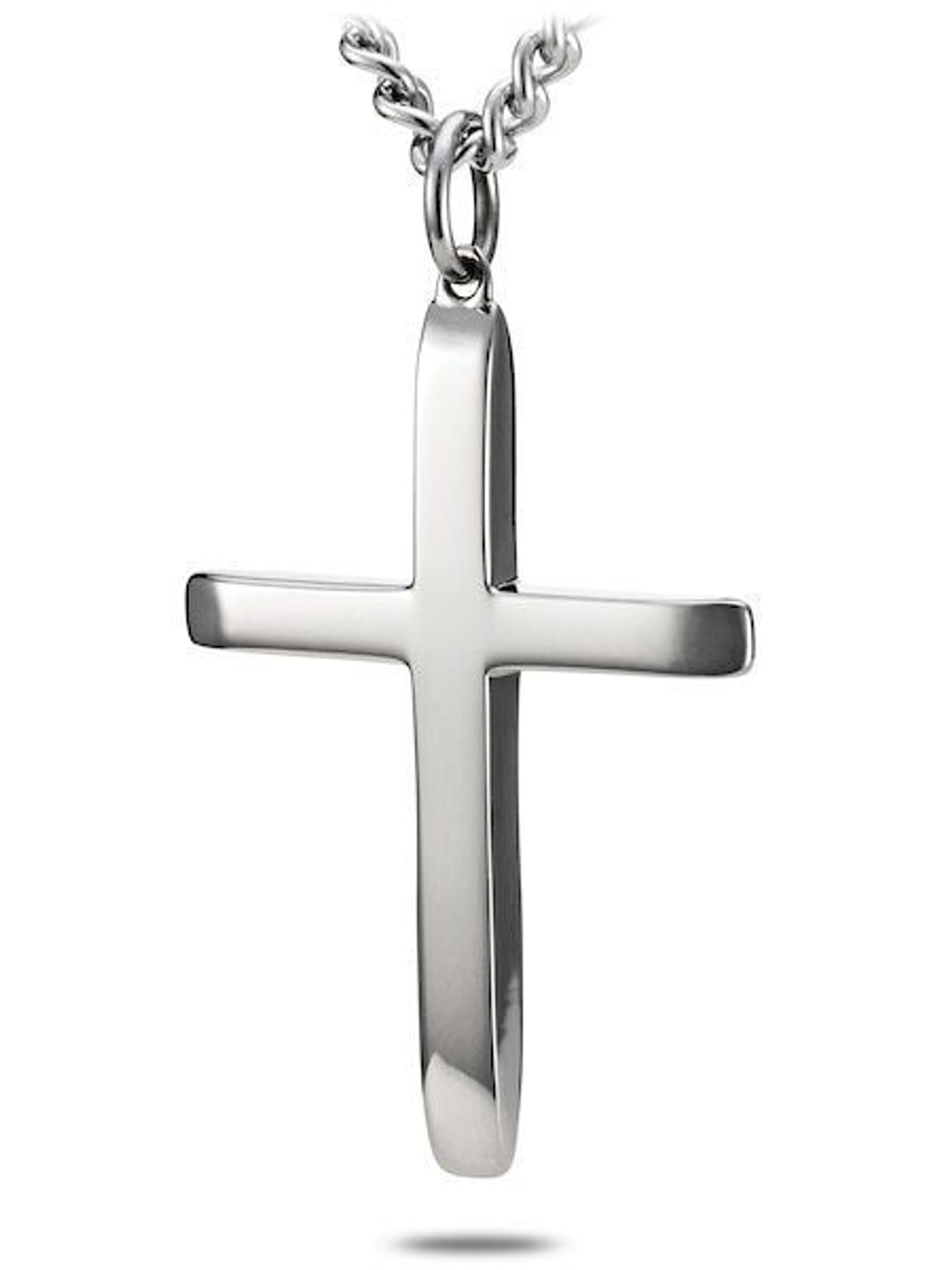 Men's Platinum Square Diamond Cross Pendant 3PS098