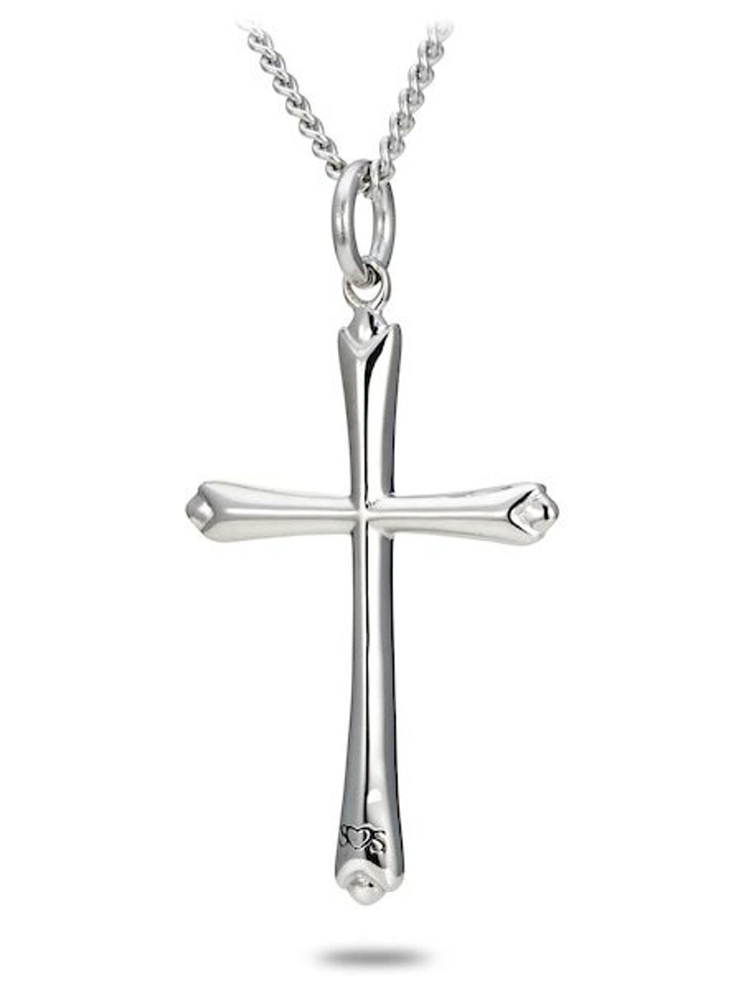 20 inch Mens Sterling Silver Cross Necklace