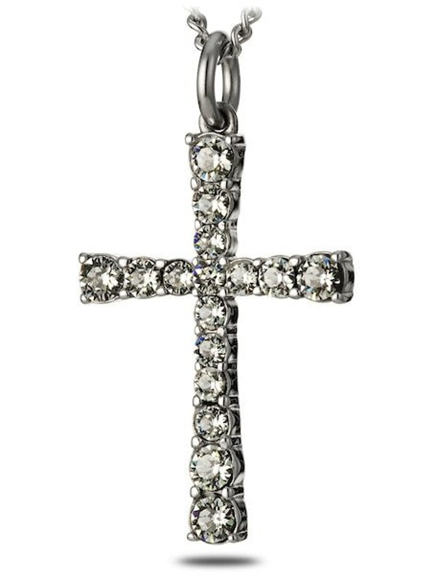 Crystal Cross Pendant with Sterling Silver, Large - Ghirelli Rosaries