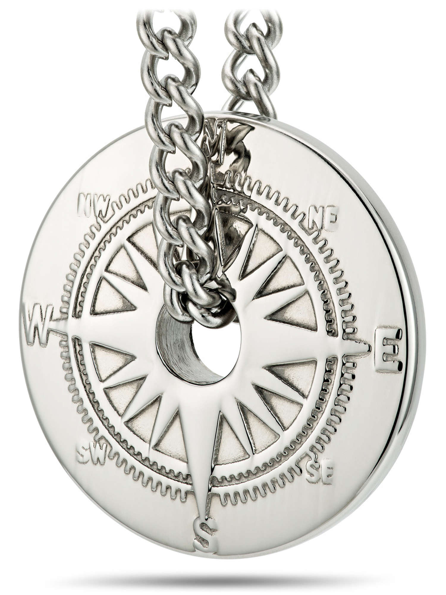 Buy M Men Style Metal Silver Biker Sun God Hallow Disk Compass Travel  Necklace North Star Tracked Shipping,Gift for him Pendant Necklace Chain  Gift For Men Boys at Amazon.in