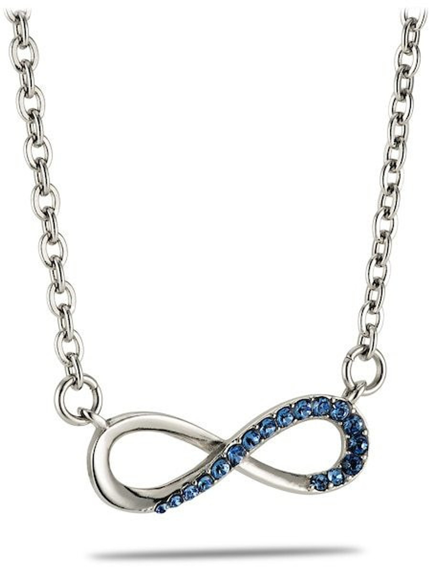 Thin Blue Line Infinity Necklace with Swarovski Crystals and 1 Cor