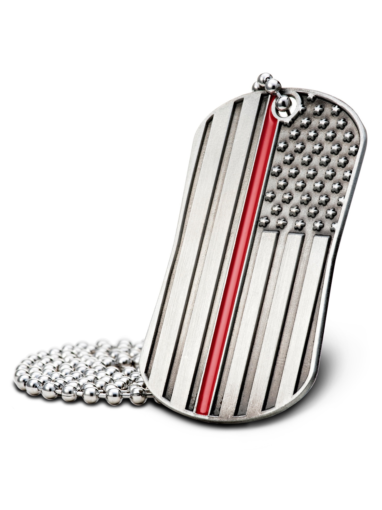 Engraved Dog Tag Necklace Set for Men & Women Red / Small