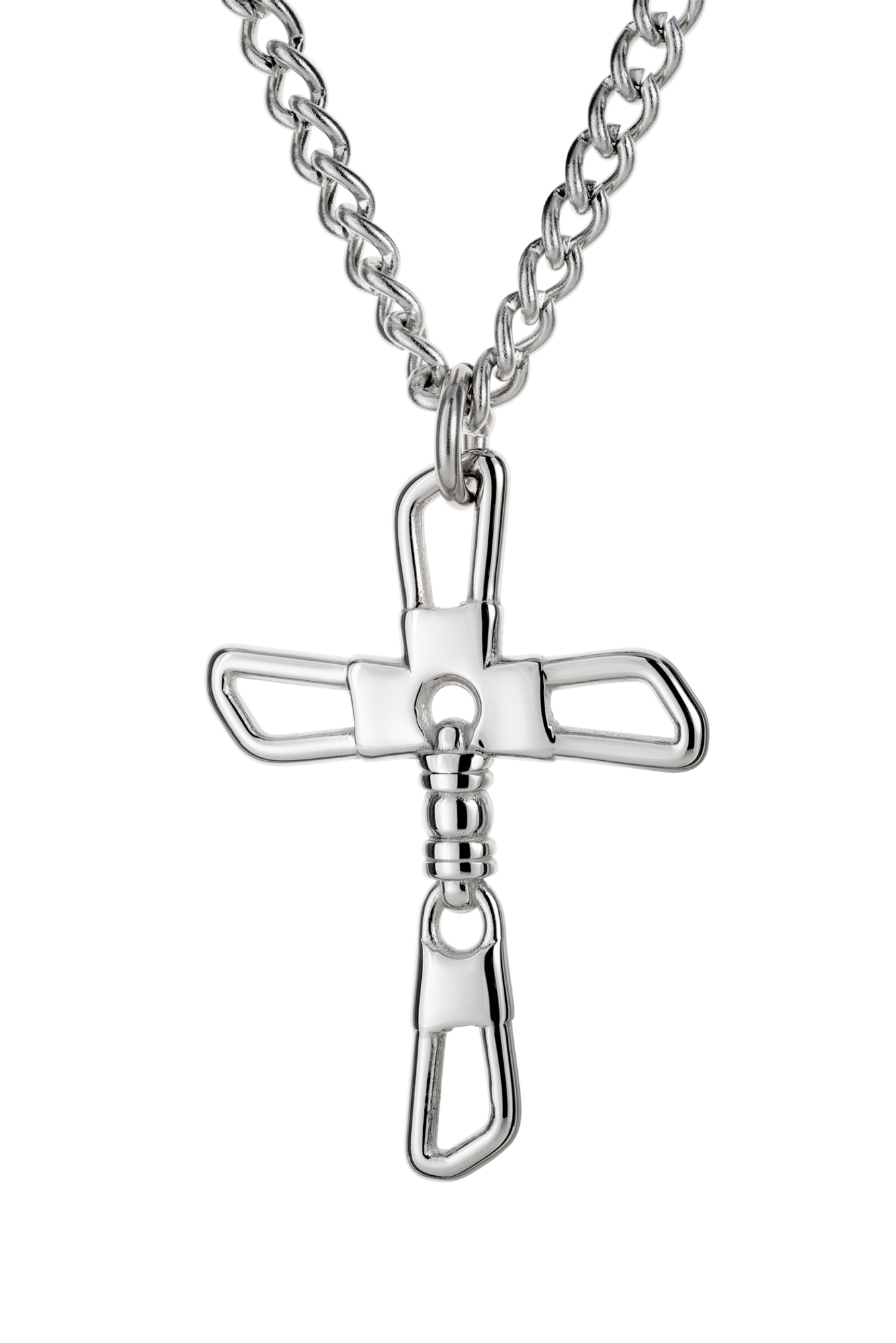 Fishing Swivel Necklace Cross, Matthew 4:19