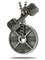 Shields of Strength Men's Antique Combo Necklace-Lk 1:37 Dumbbell/Ro 8:37 Weight Plate Back View