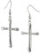 Shields Of Strength Stainless Steel Thin Cross Pair of Earrings-John 19:30