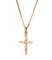 Shields Of Strength 14K Solid Yellow Gold Hammered Cross Necklace - 1 John 2:25-Front View