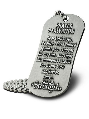 Shields of Strength II Timothy 1:7-Antique Finish Dog Tag Necklace-Back View