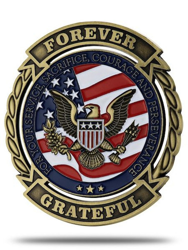 Shields of Strength Forever Grateful Coin-Joshua 1:9 Front View