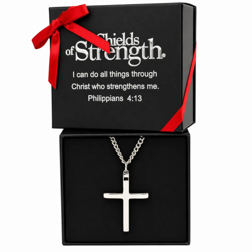 Men's 'It Is Finished' Cross Necklace Inscribed with John 19:30