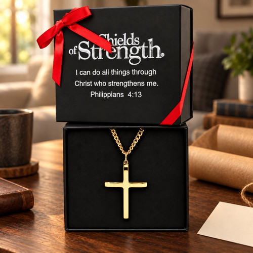 Men's 'It Is Finished' Cross Necklace Inscribed with John 19:30