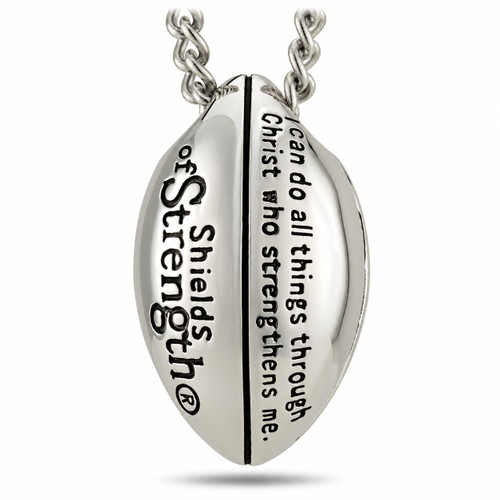 Men's 3-D Football Pendant Necklace-Philippians 4:13