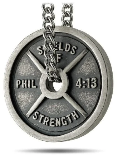 Men's Stainless Weight Plate with Antique Finish-Phil 4:13