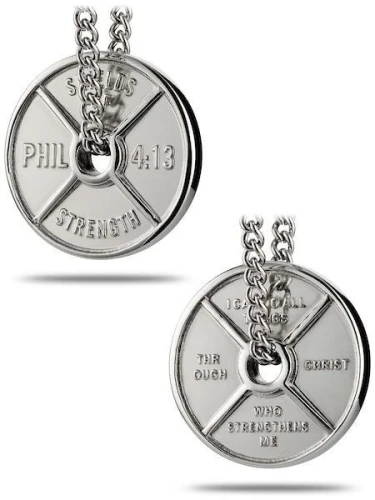 Men's High Relief Weight Plate Necklace-Phil 4:13