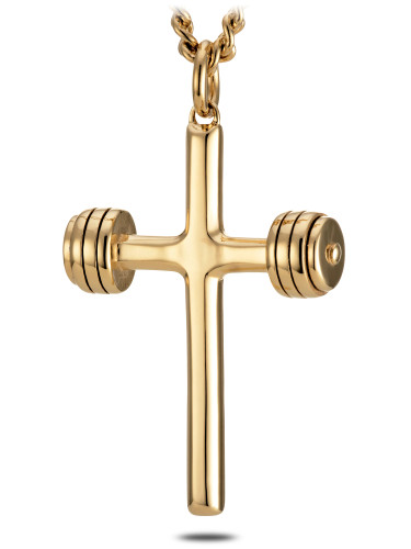 Men's Dumbbell Cross Necklace- John 19:30