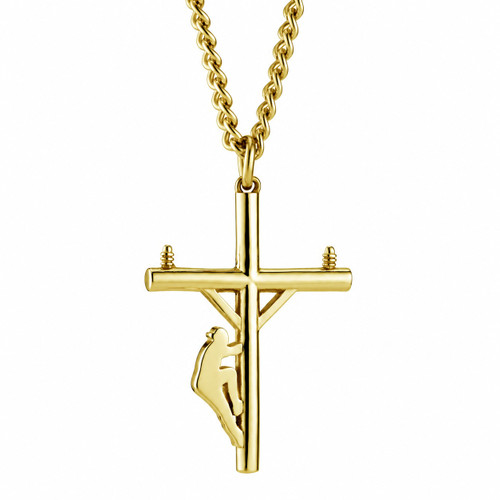 Shields of Strength Men's John 1:4 Lineman Cross Necklace