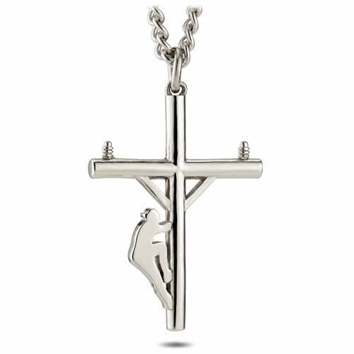 Shields of Strength Men's John 1:4 Lineman Cross Necklace