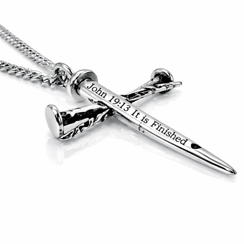 Men's Nail Cross Necklace-John 19:30