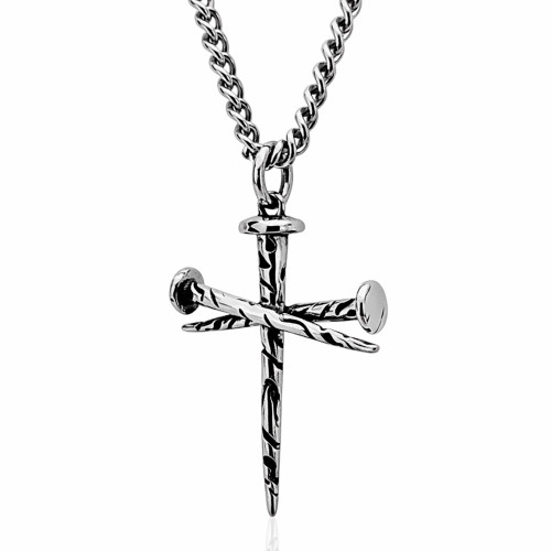 Men's Nail Cross Necklace-John 19:30
