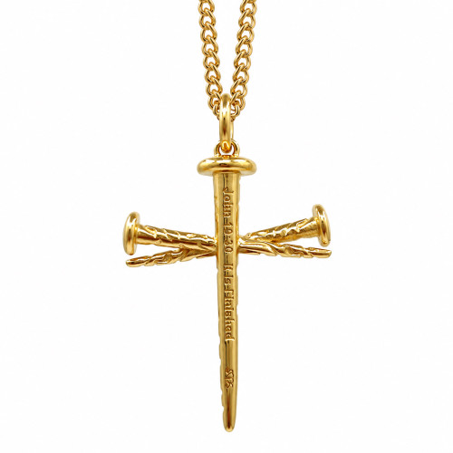Men's Nail Cross Necklace-John 19:30