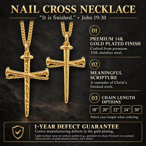 Men's Nail Cross Necklace-John 19:30