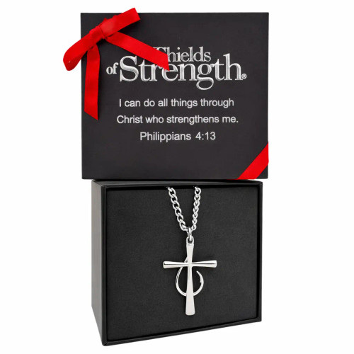 Men's Fish Hook Cross Pendant-Matthew 4:19