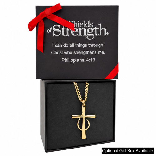 Men's Fish Hook Cross Pendant-Matthew 4:19