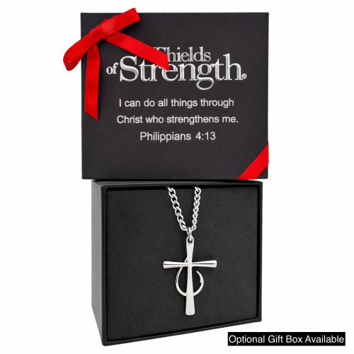 Men's Fish Hook Cross Pendant-Matthew 4:19