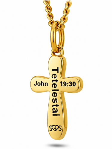 Women's Wave Cross Necklace- John 19:30