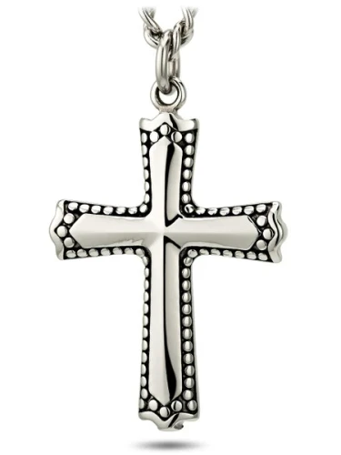 Men's Stainless Steel Reflection Cross Necklace-John 19:30