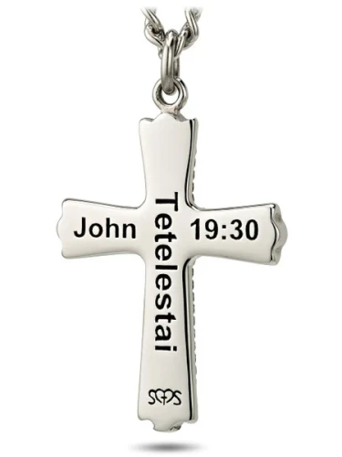 Men's Stainless Steel Reflection Cross Necklace-John 19:30