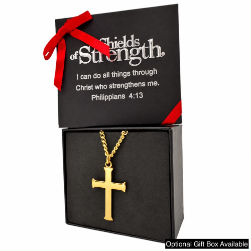 Men's Flare Cross Necklace-Phil 4:13