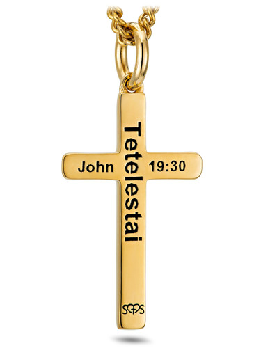 Shields of Strength Women's Perfect Cross Necklace-John 19:30-Back View