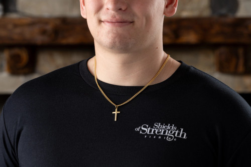 Men's Perfect Cross Necklace inscribed with John 19:30