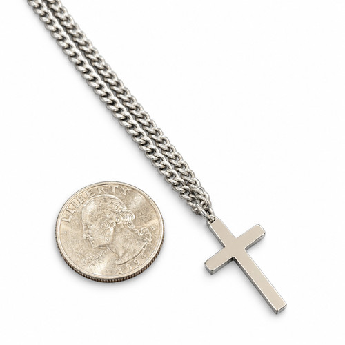 Men's Perfect Cross Necklace inscribed with John 19:30
