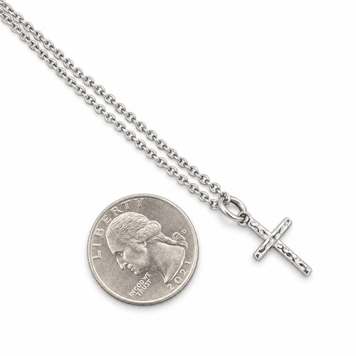 Women's Hammered Cross Necklace - 1 John 2:25