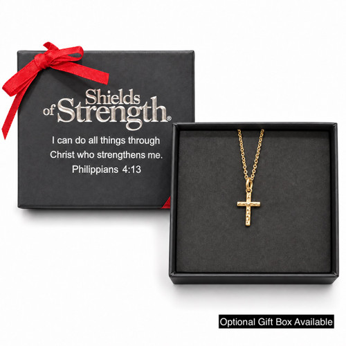 Women's Hammered Cross Necklace - 1 John 2:25