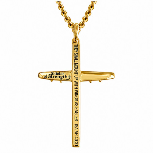 Men's Airplane Cross Necklace- Isaiah 40:31