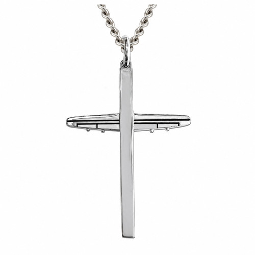 Men's Airplane Cross Necklace- Isaiah 40:31
