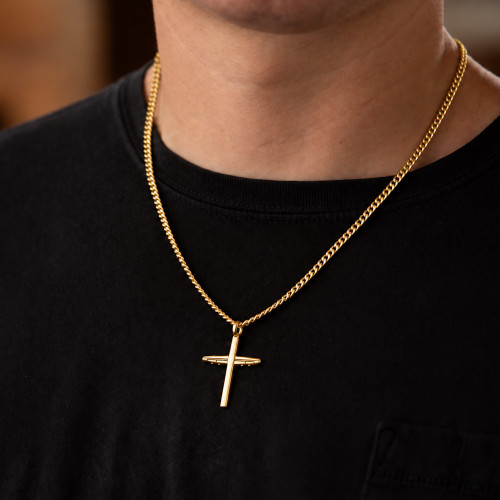 Men's Airplane Cross Necklace- Isaiah 40:31